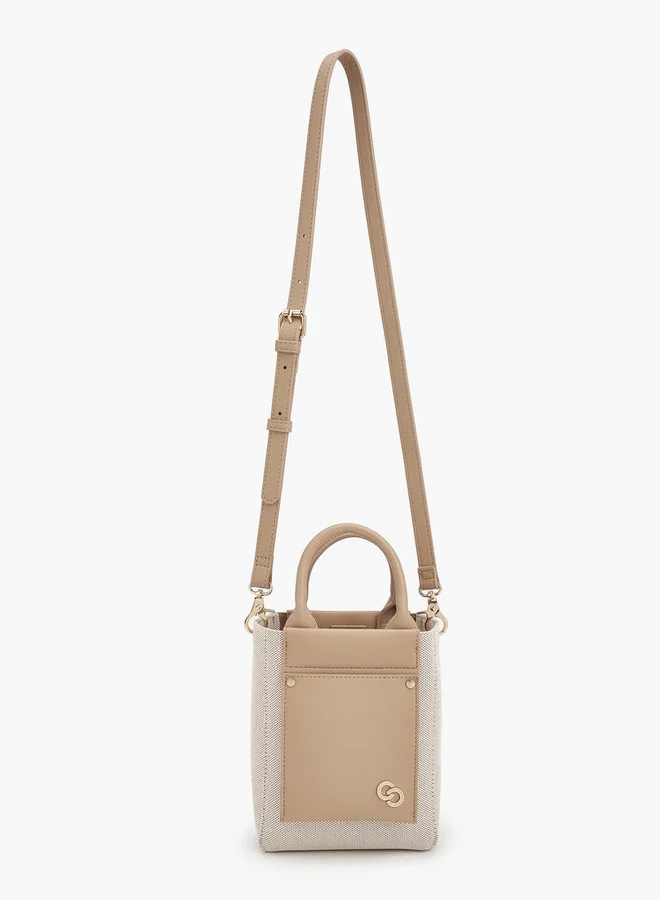 سيليست Textured Crossbody Bag With Double Handle